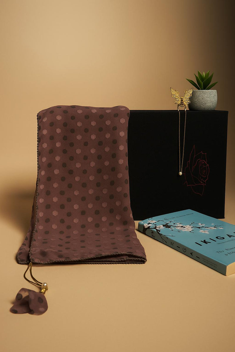 Plum Dot Elegance Scarf