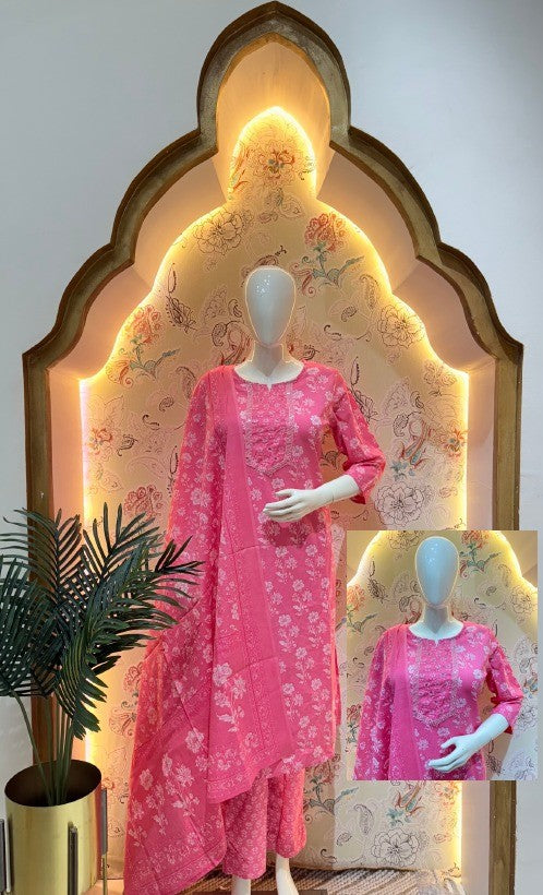 Blossom Pink Floral Kurta Set