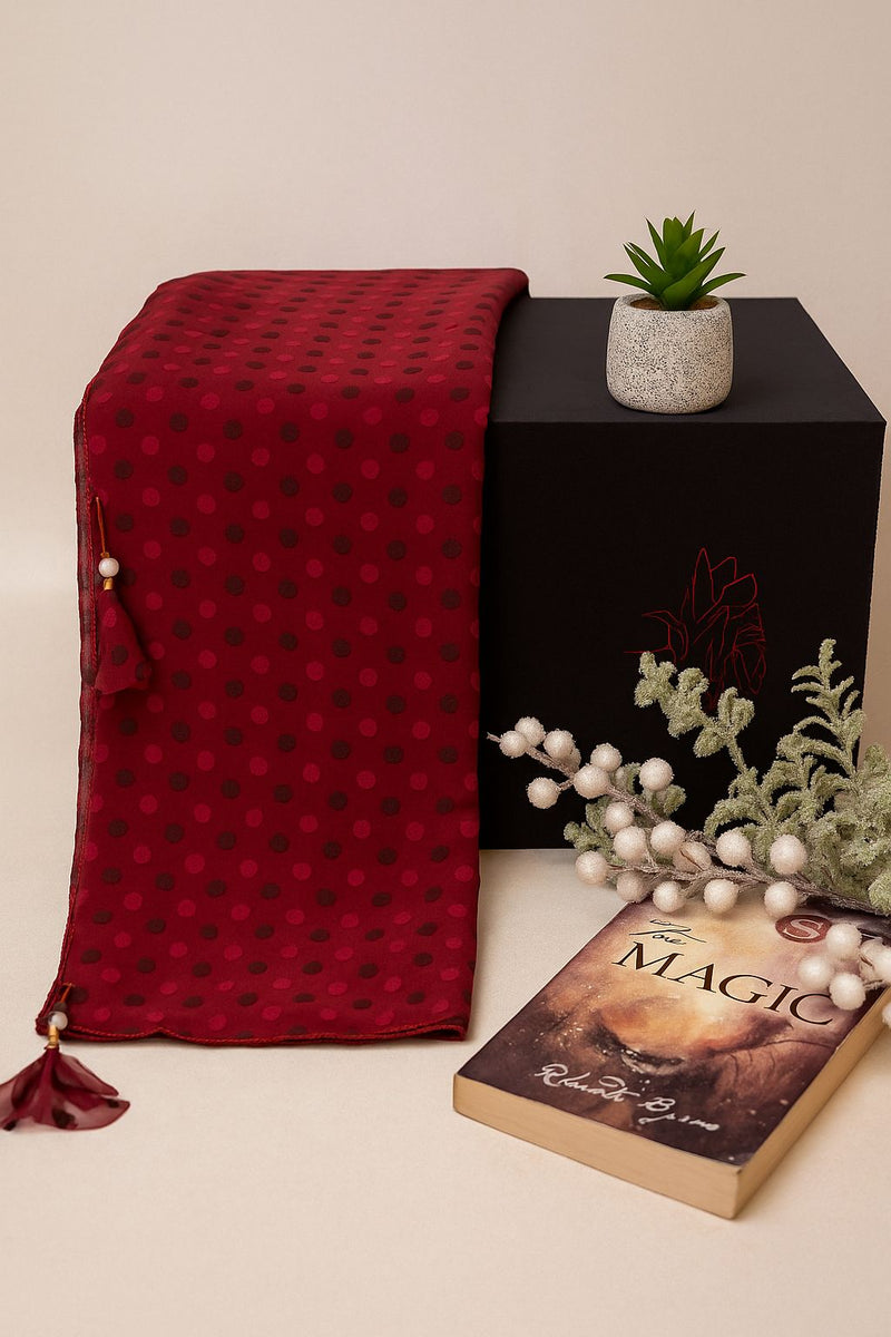 Plum Dot Elegance Scarf